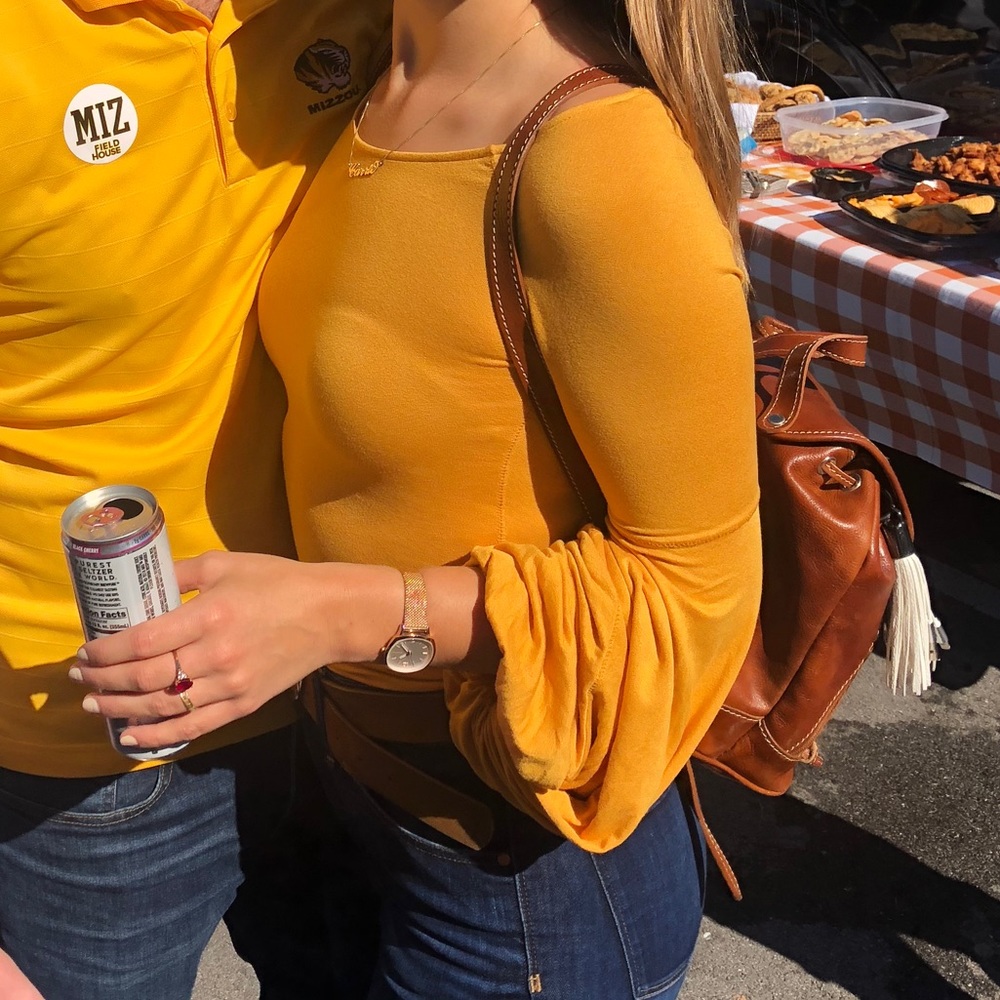 Yellow/Gold free people long sleeve too